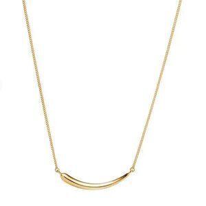 Women's Stunning 14K Yellow Gold Fluid Bar Pendant Necklace in Original Cast Box